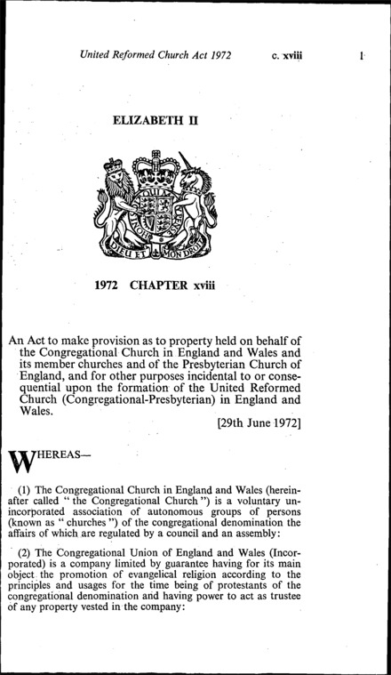 United Reformed Church Act 1972