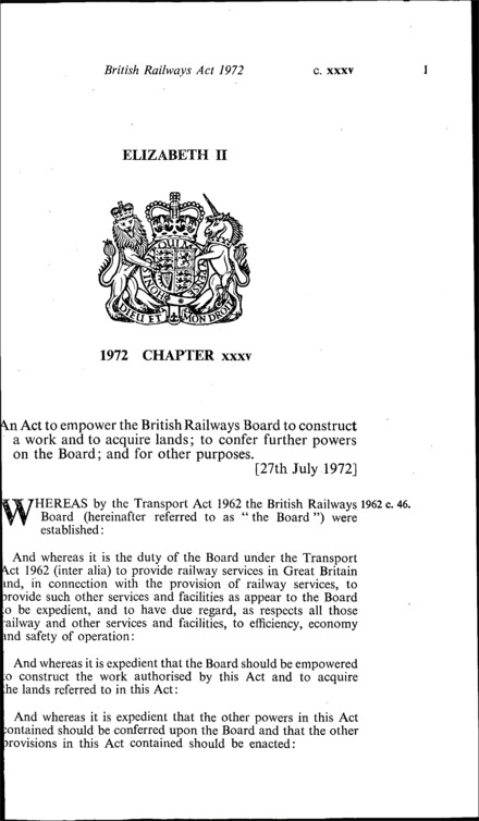 British Railways Act 1972