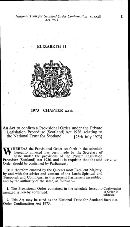 National Trust for Scotland Order Confirmation Act 1973