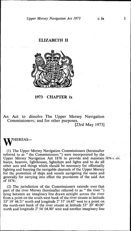 Upper Mersey Navigation Act 1973