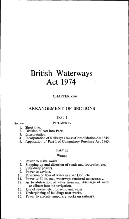 British Waterways Act 1974