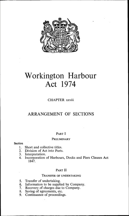 Workington Harbour Act 1974