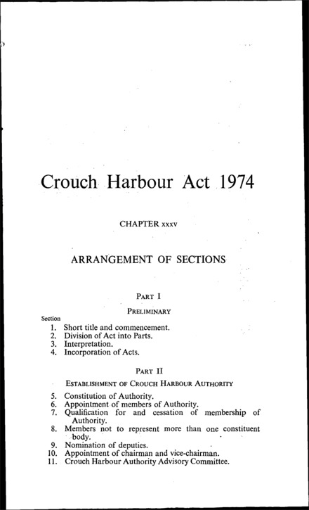 Crouch Harbour Act 1974