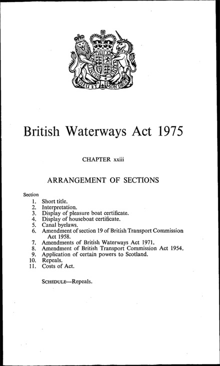 British Waterways Act 1975