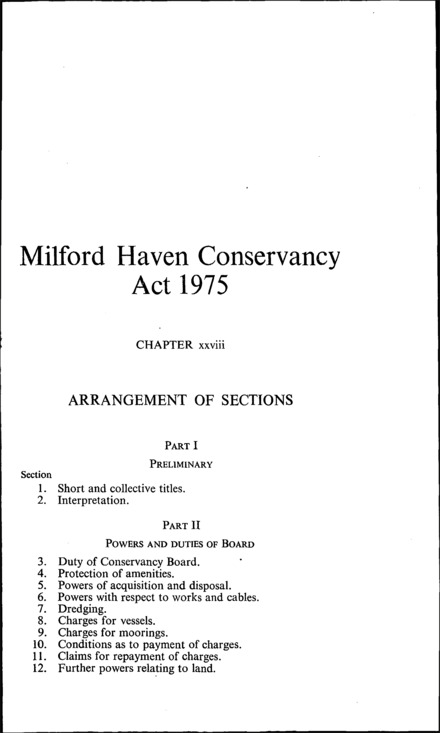 Milford Haven Conservancy Act 1975