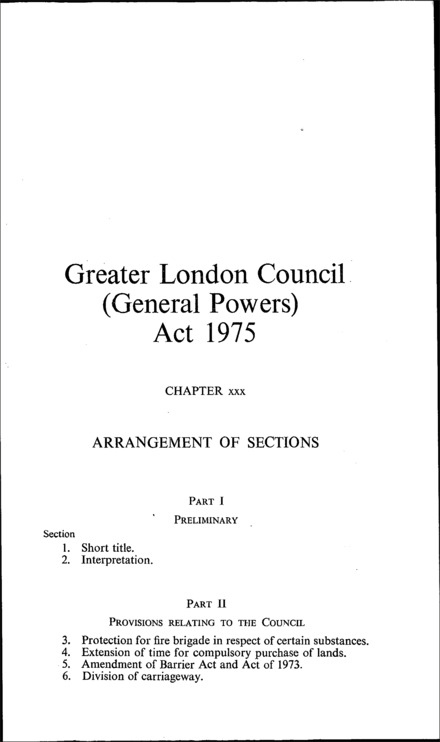 Greater London Council (General Powers) Act 1975