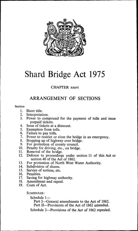 Shard Bridge Act 1975