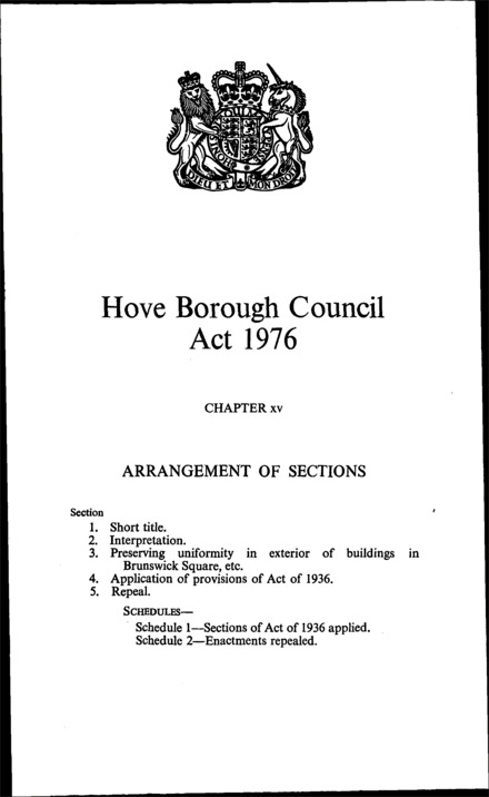 Hove Borough Council Act 1976
