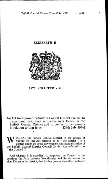 Suffolk Coastal District Council Act 1976