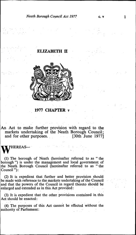 Neath Borough Council Act 1977
