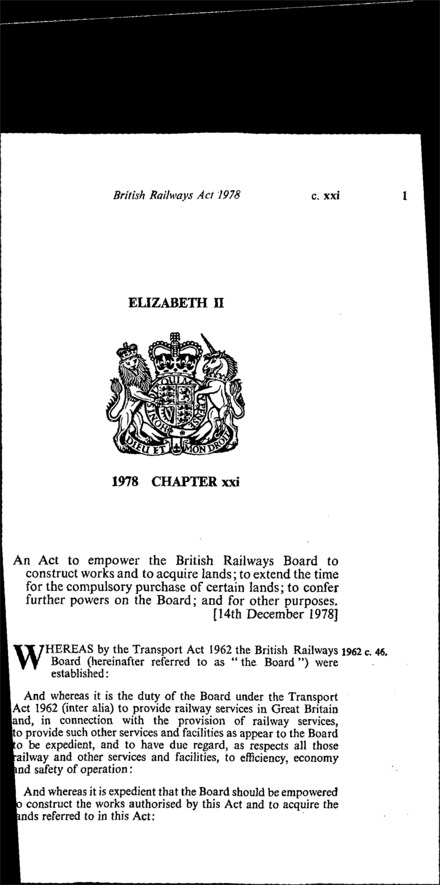 British Railways Act 1978