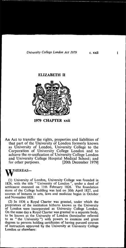 University College London Act 1979