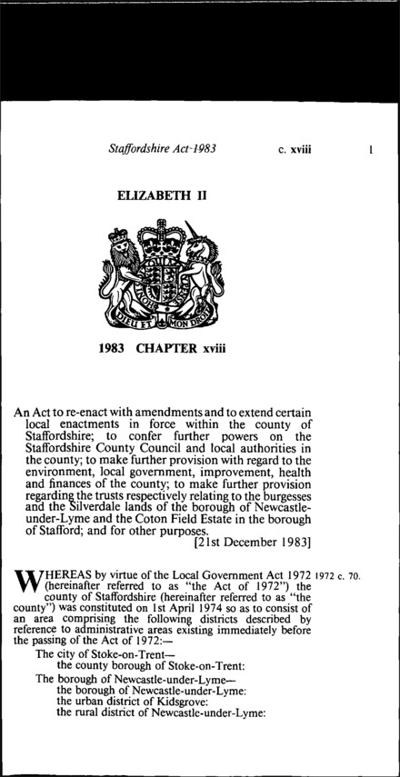 Staffordshire Act 1983