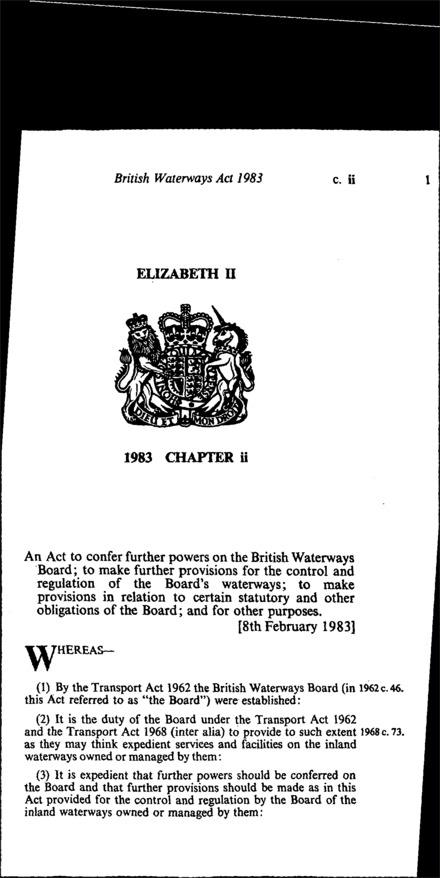 British Waterways Act 1983