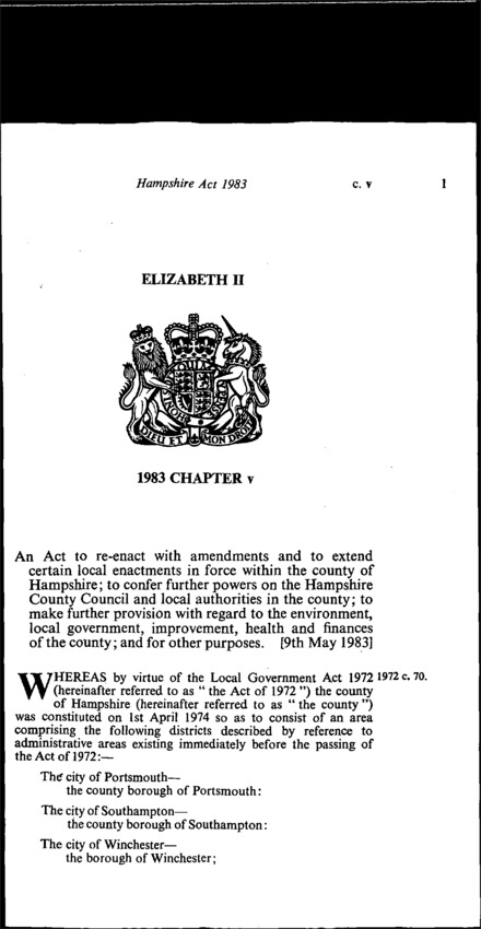 Hampshire Act 1983