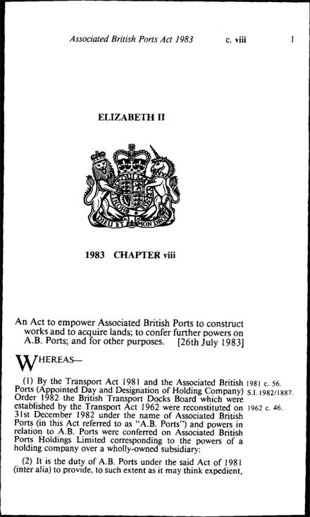 Associated British Ports Act 1983