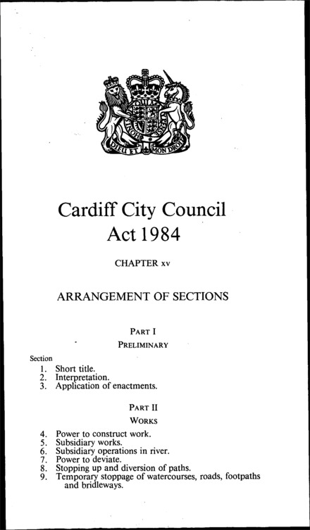 Cardiff City Council Act 1984