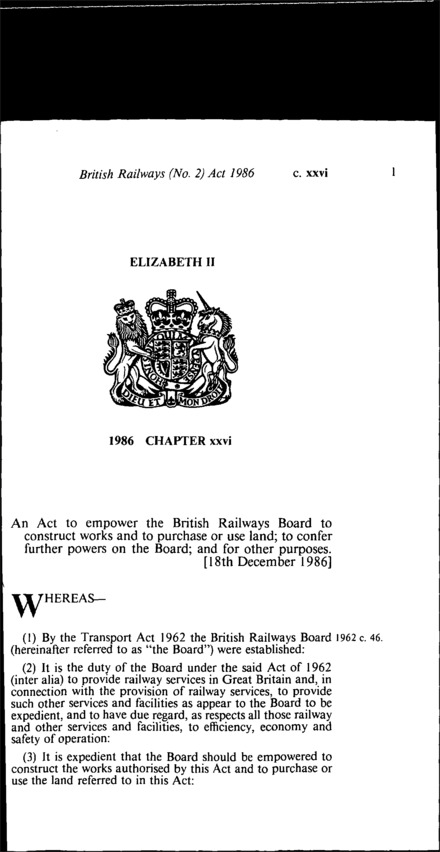 British Railways (No. 2) Act 1986