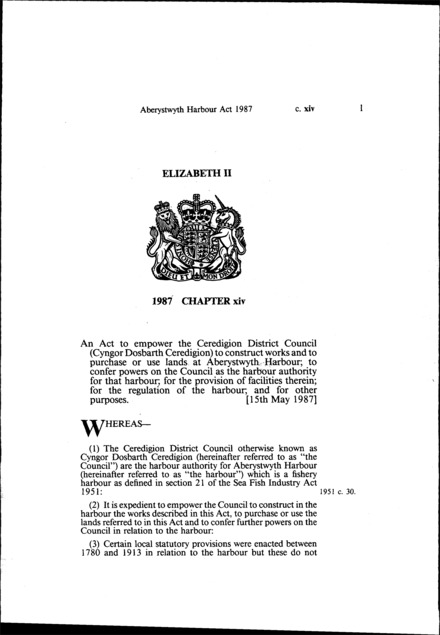Aberystwyth Harbour Act 1987