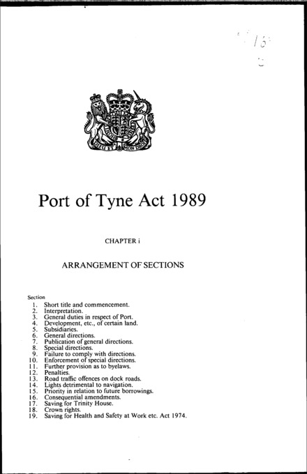 Port of Tyne Act 1989