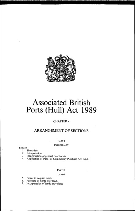 Associated British Ports (Hull) Act 1989