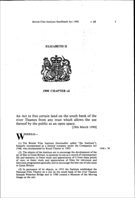 British Film Institute Southbank Act 1990