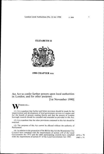 London Local Authorities (No. 2) Act 1990