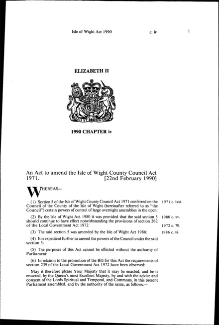 Isle of Wight Act 1990
