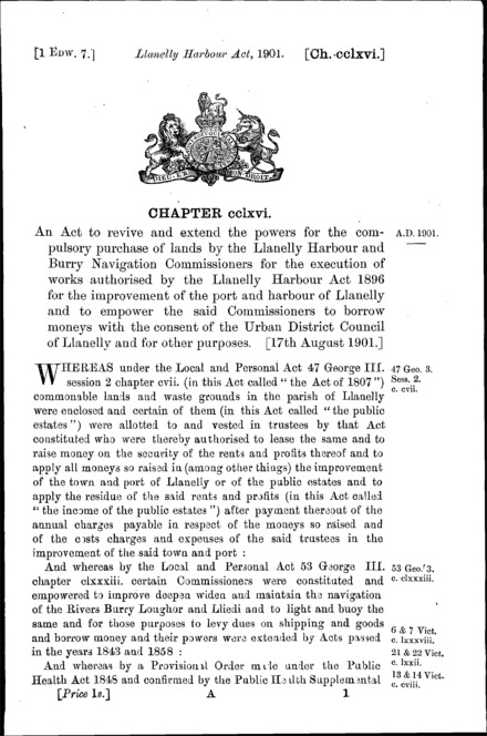 Llanelly Harbour Act 1901