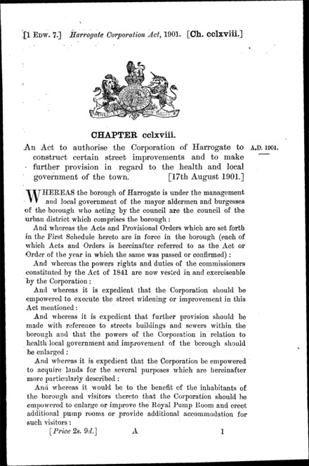Harrogate Corporation Act 1901