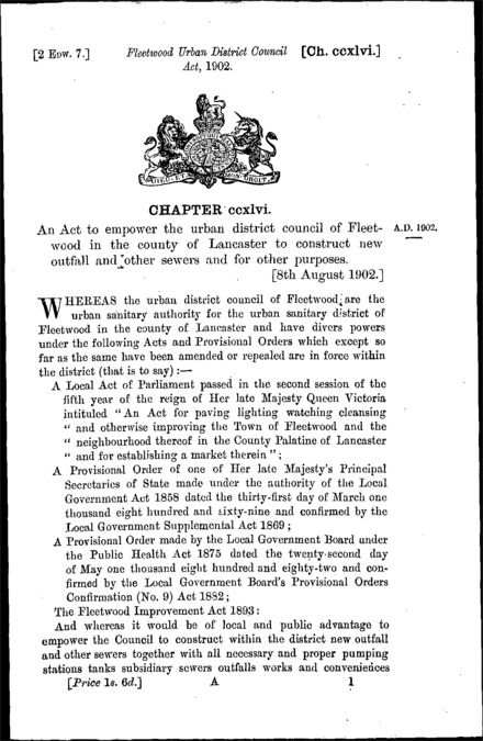 Fleetwood Urban District Council Act 1902