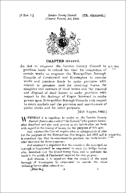 London County Council (General Powers) Act 1903
