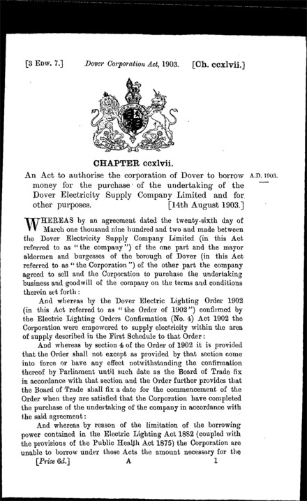 Dover Corporation Act 1903