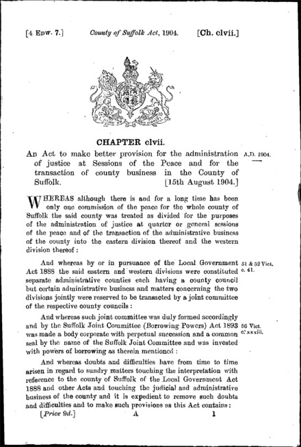 County of Suffolk Act 1904