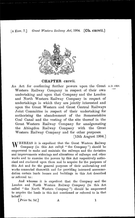 Great Western Railway Act 1904