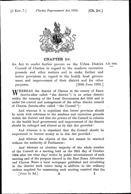 Clacton Improvement Act 1905