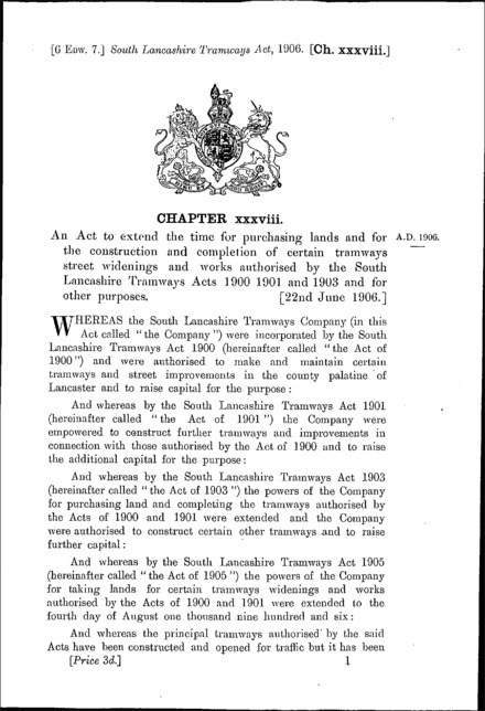 South Lancashire Tramways Act 1906