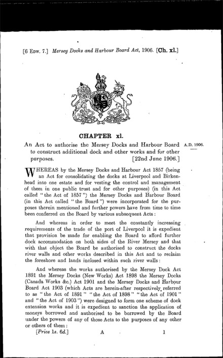 Mersey Docks and Harbour Board Act 1906