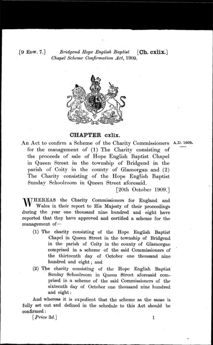 Whittington Charity Scheme Confirmation Act 1909