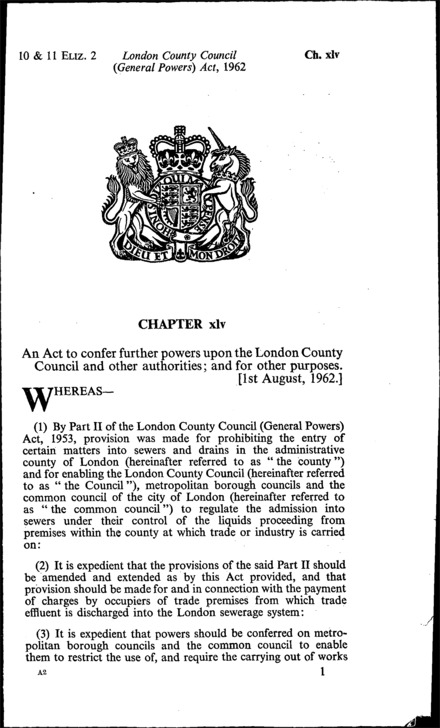 London County Council (General Powers) Act 1962