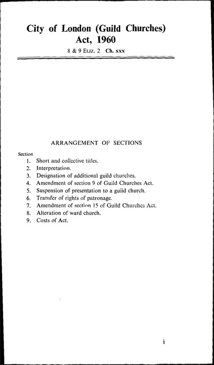 City of London (Guild Churches) Act 1960