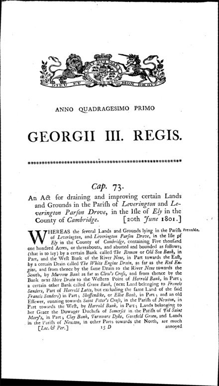 Leverington Drainage Act 1801