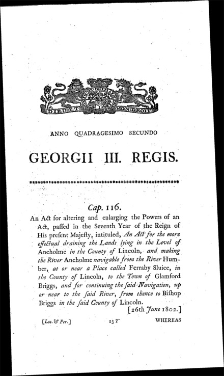 River Ancholme Drainage and Navigation Act 1802