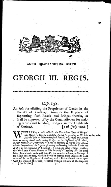 Scottish Highlands Roads and Bridges Act 1806