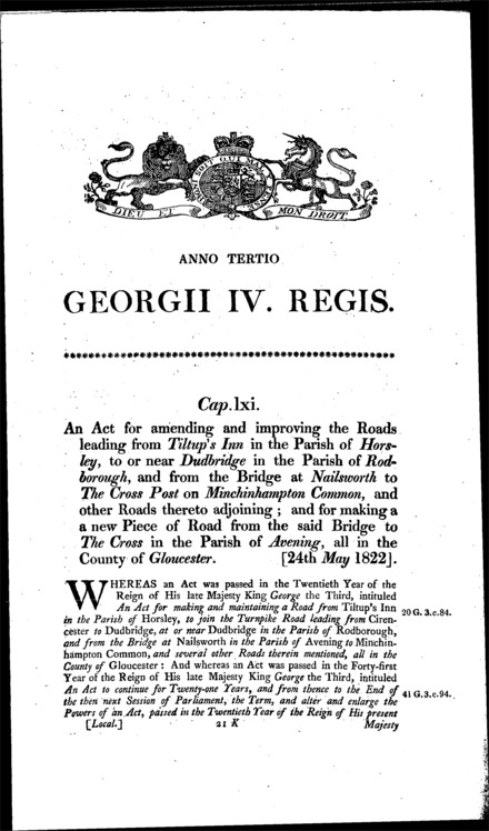 Gloucestershire Roads Act 1822