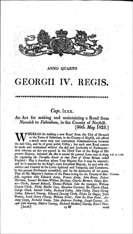 Road from Norwich to Fakenham Act 1823
