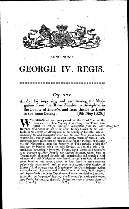Louth Navigation Act 1828