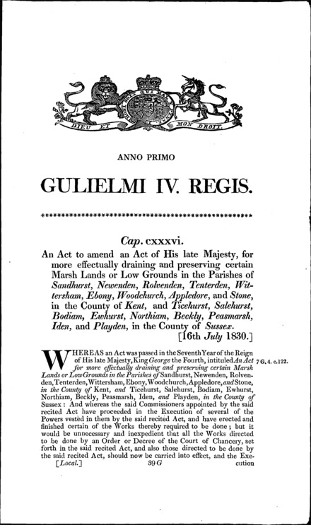 Kent and Sussex Drainage Act 1830
