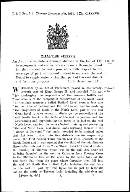 Thorney Drainage Act 1911