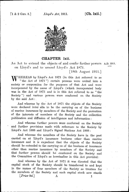 Lloyds Act 1911